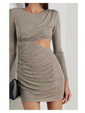 Self Portrait Grey Rhinestone Dress Size 4
